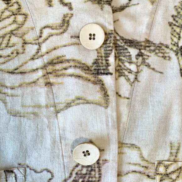Linda Lundstrom Lightweight Jacket Crop Button Up Floral Coastal Mediterranean - Picture 6 of 16